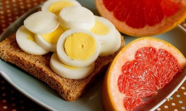ägg och grapefrukt för viktminskning