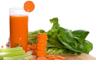 morotsjuice och grönsaker för gastrit